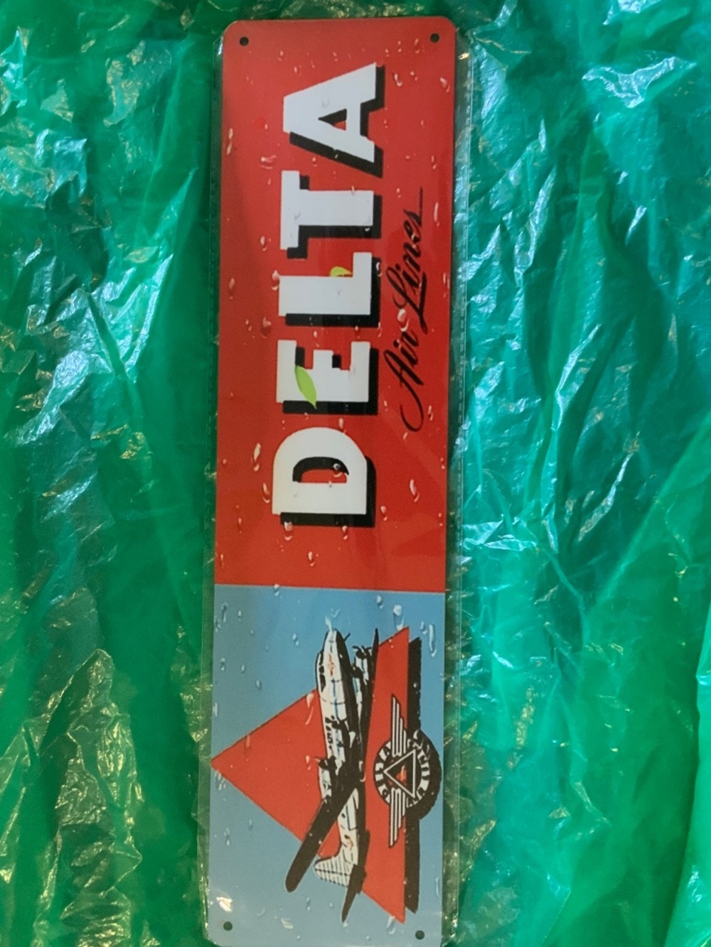 New Delta Airlines 1950s Design Logo Airplane Retro Vintage Wall Decor 16”X4”
